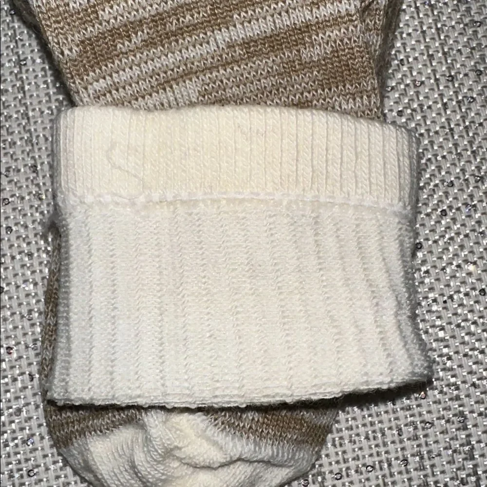 Alaska Knits Khaki Ivory Heather Traditional Wool Blend Knit Knee High Socks